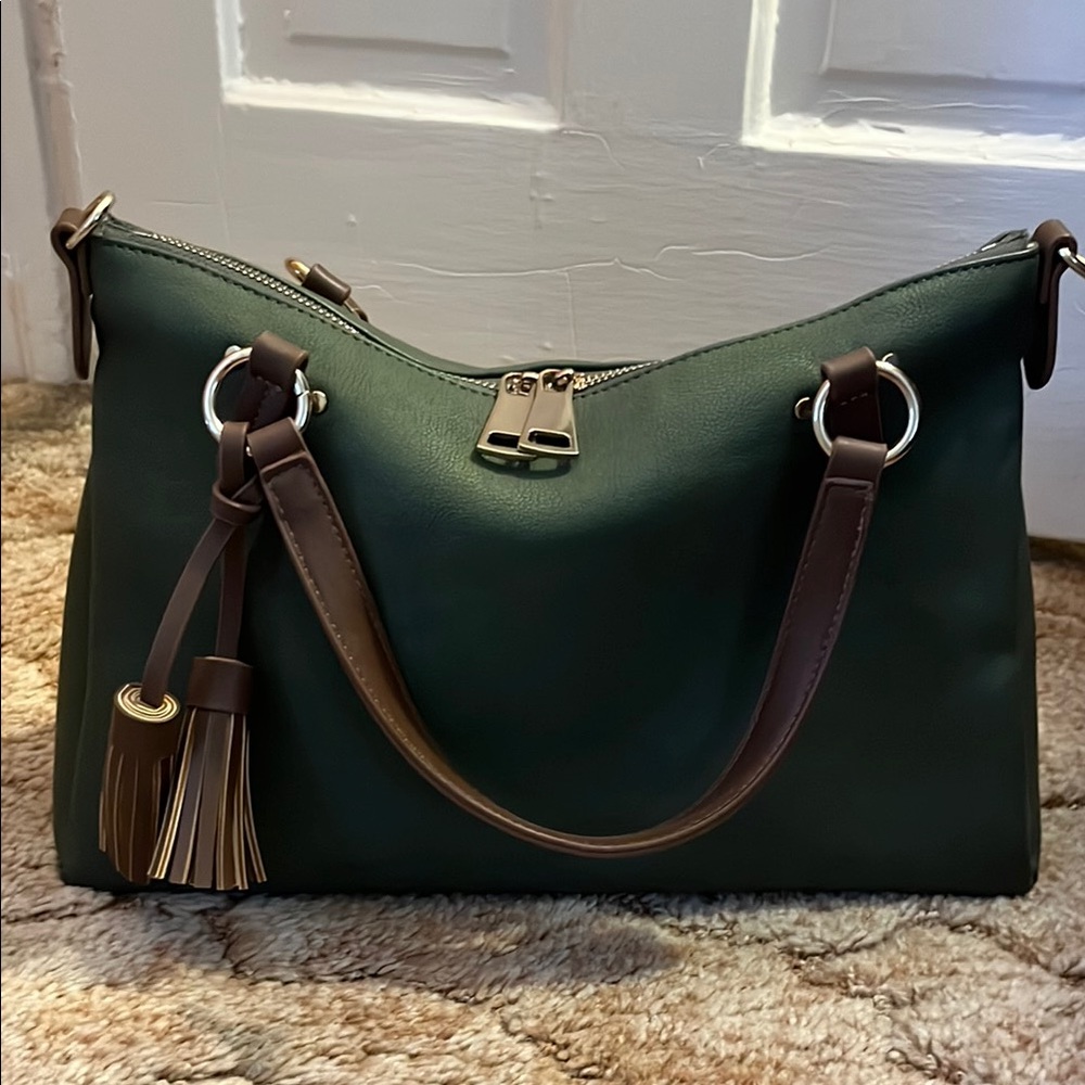 Perfect fall bag, Elegant Olive Green and Brown Women's Bag